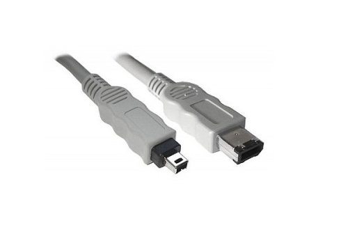 FireWire cable 6-pin to 4-pin plug, 1.00m connection cable IEEE 1394, grey